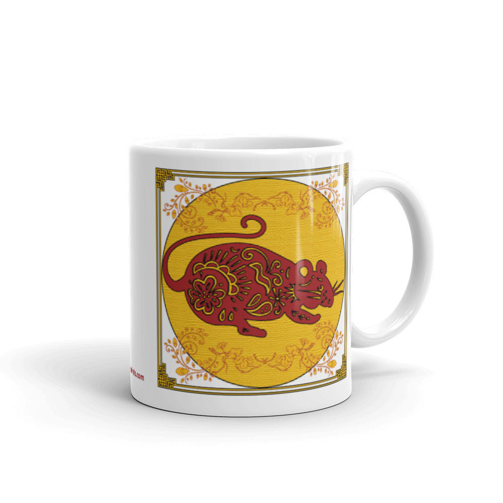 Year of the Rat – White Glossy Ceramic Mug (Printed Both Sides)
