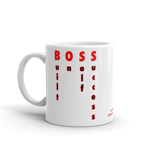 B.O.S.S (Built On Self Success) – White Glossy Ceramic Mug (Printed Both Sides)