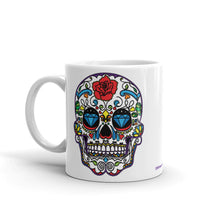 Load image into Gallery viewer, Sugar Skull #1 (Calavera) – Premium White Glossy Ceramic Mug (Printed Both Sides)