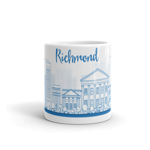 Richmond, Virginia – White Glossy Ceramic Mug (Wrap Around Print)