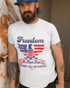 Freedom is Never Free/Thank You Veterans – Premium Short-Sleeve T-Shirt