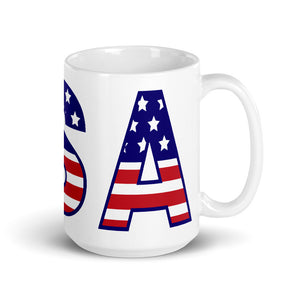 USA – White Glossy Ceramic Mug (Wrap Around Print)