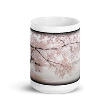 Load image into Gallery viewer, Cherry Blossoms in Washington, DC – White Glossy Ceramic Mug (Wrap Around Print)