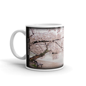 Cherry Blossoms in Washington, DC – White Glossy Ceramic Mug (Wrap Around Print)