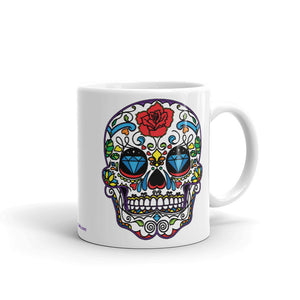 Sugar Skull #1 (Calavera) – Premium White Glossy Ceramic Mug (Printed Both Sides)