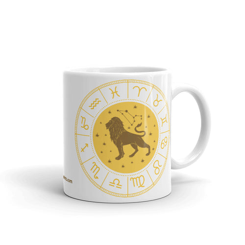 Leo Zodiac – Premium White Glossy Ceramic Mug (Printed Both Sides)