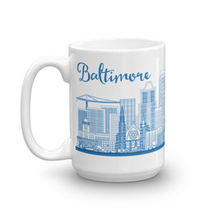 Baltimore, Maryland – White Glossy Ceramic Mug (Wrap Around Print)