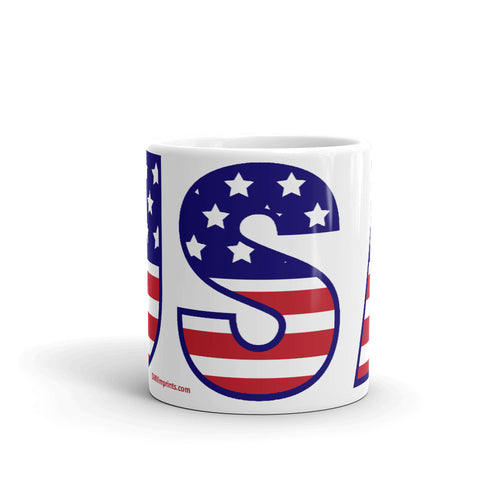 USA – White Glossy Ceramic Mug (Wrap Around Print)