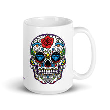 Load image into Gallery viewer, Sugar Skull #1 (Calavera) – Premium White Glossy Ceramic Mug (Printed Both Sides)