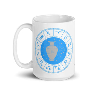 Aquarius Zodiac – White Glossy Ceramic Mug (Printed Both Sides)